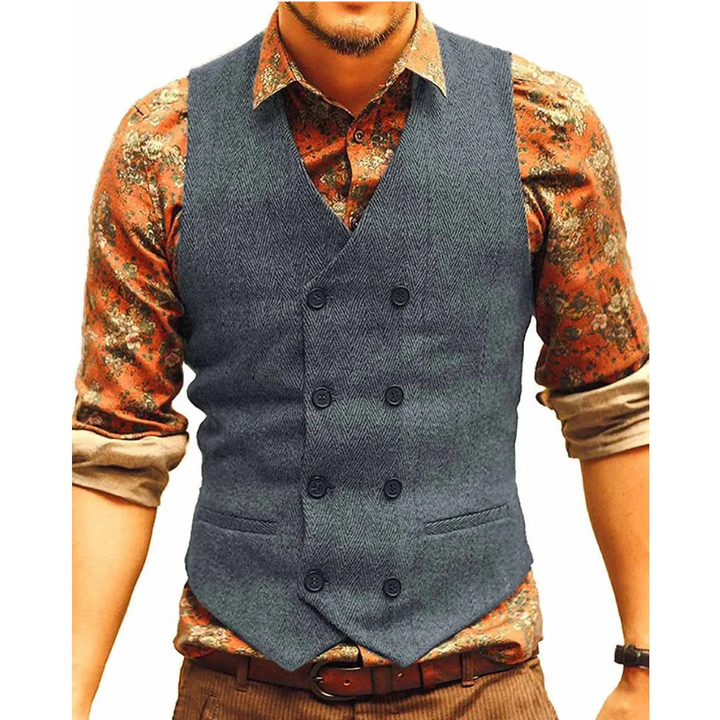 Andreas Herrenweste Oktoberfest | Elegante Herren Weste mit doppelter Knopfleiste