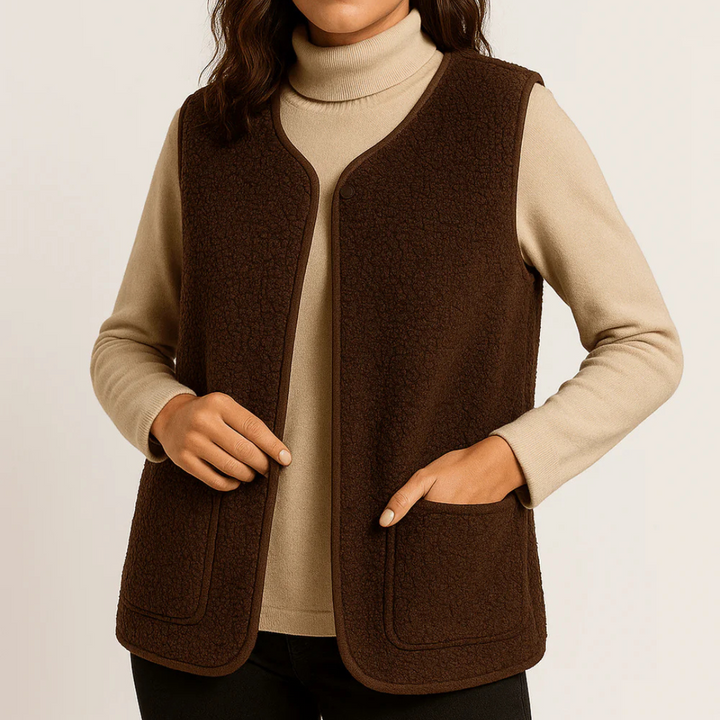 Plüsch-Weste für den Herbst - Elegante Warme Weste für Damen