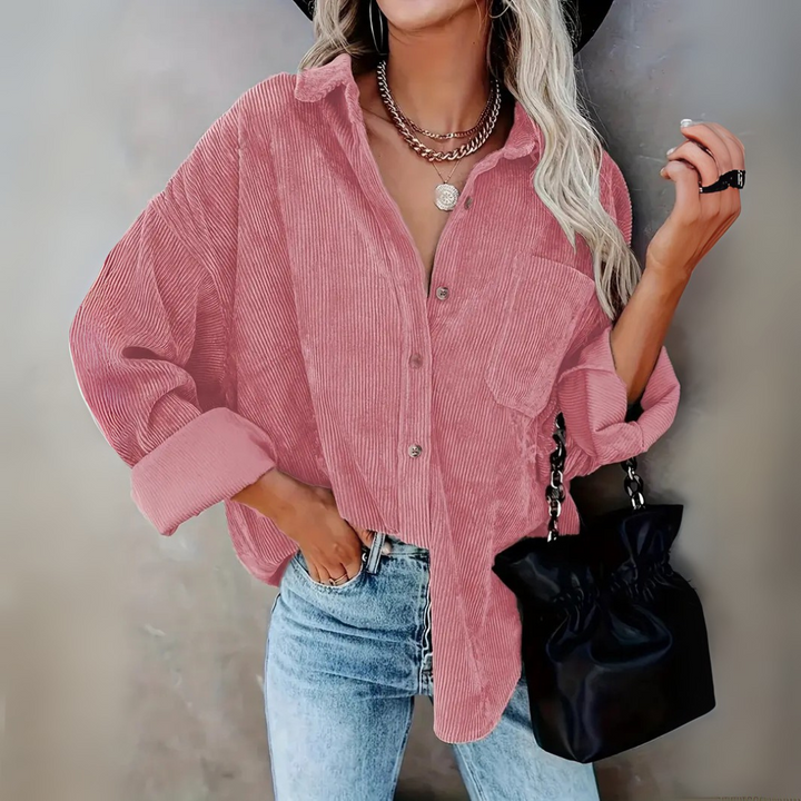 Cordhemd für den Herbst - Stilvolle Rippenflanell Hemdbluse für Damen