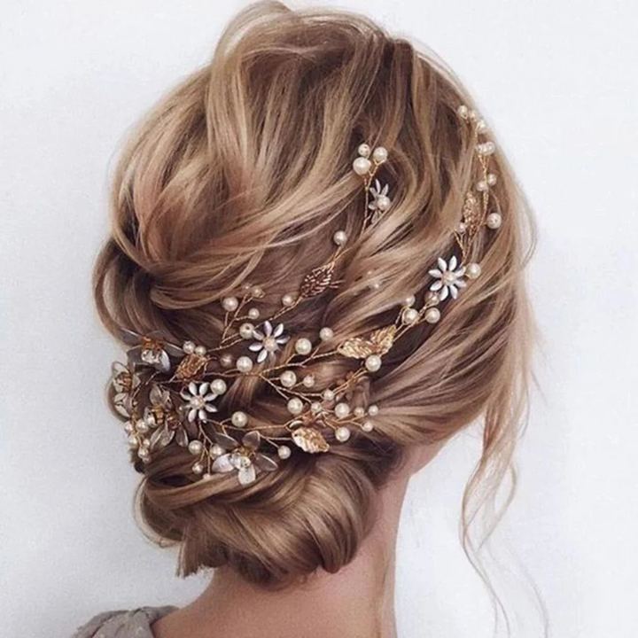 Antonia Haarschmuck Oktoberfest | Eleganter Damen Haardraht mit Perlen und Kristallen