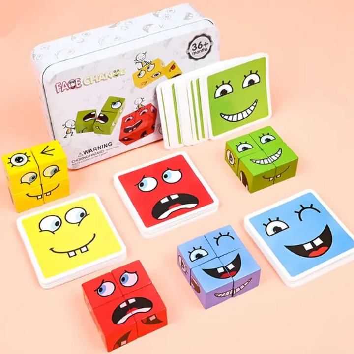 Emoji Reaktionsspiel aus Holz | Schnelles Familien- und Partyspiel für Kinder & Erwachsene