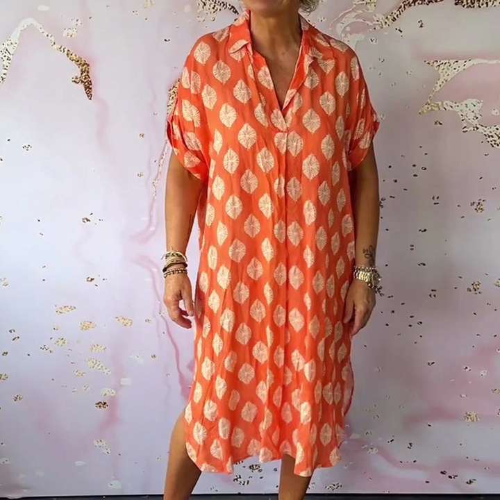 Polkadot Sommer Kleid - Damen Frühlingskleid mit Revers