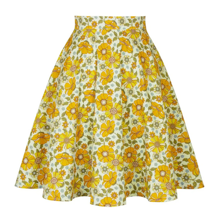 Marlene Blütenrock Oktoberfest | Fröhlicher Damen Rock aus Baumwolle mit Blumenmuster