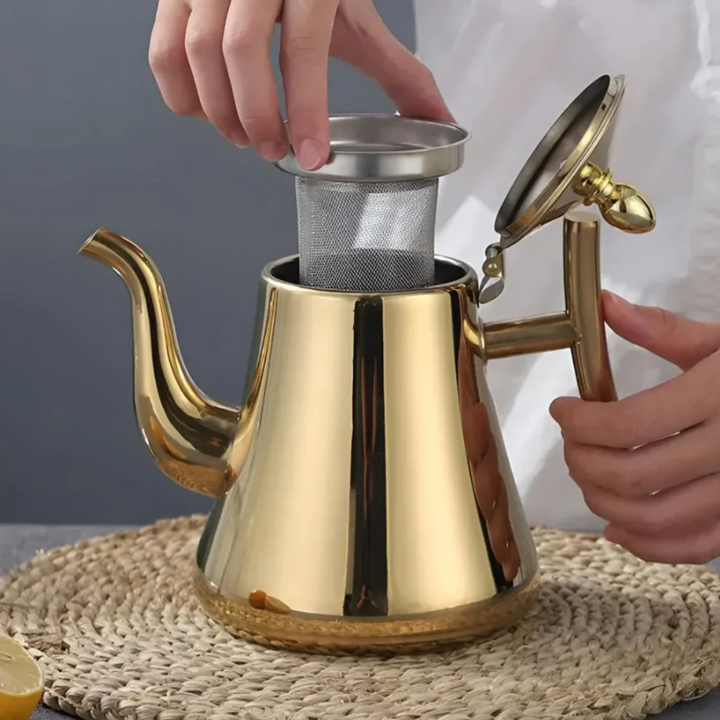 Edelstahl-Wasserkessel mit integriertem Filter | Professioneller Tee- und Kaffeekocher für Küche