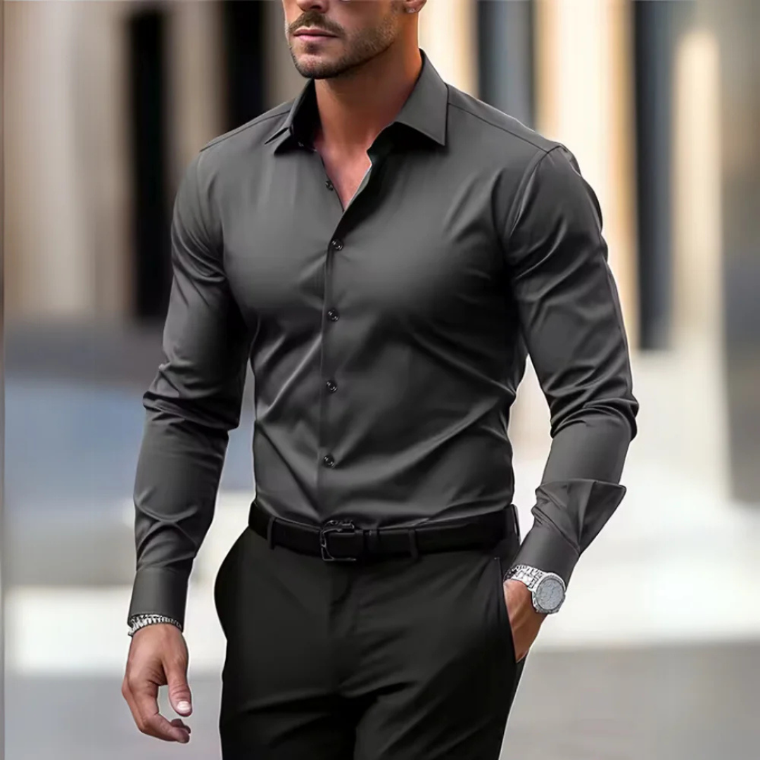 Hemd für Herren - Slim Fit Sommer-Businesshemd mit Stretch