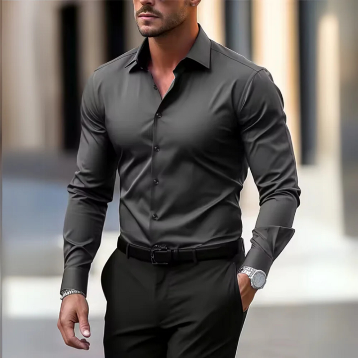Hemd für Herren - Slim Fit Sommer-Businesshemd mit Stretch
