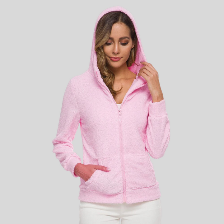 Fleecejacke für den kalte Tage - Warme Fleecejacke mit Kapuze für Damen