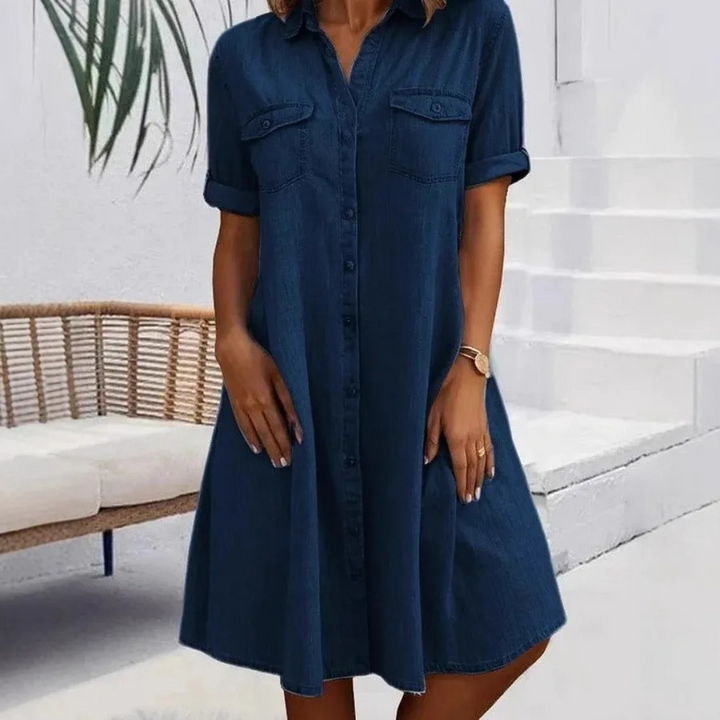 Jeanskleid für Damen - Luftiges Hemdblusenkleid für den Sommer