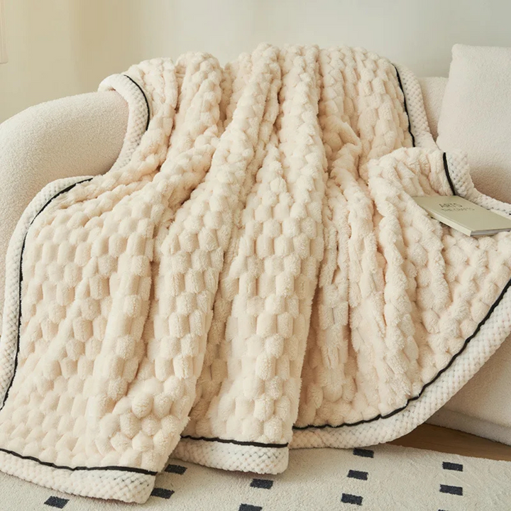 Cloud Cuddle Decke | Luxuriöse Kuscheldecke mit Bubble-Textur und Sherpa-Fleece