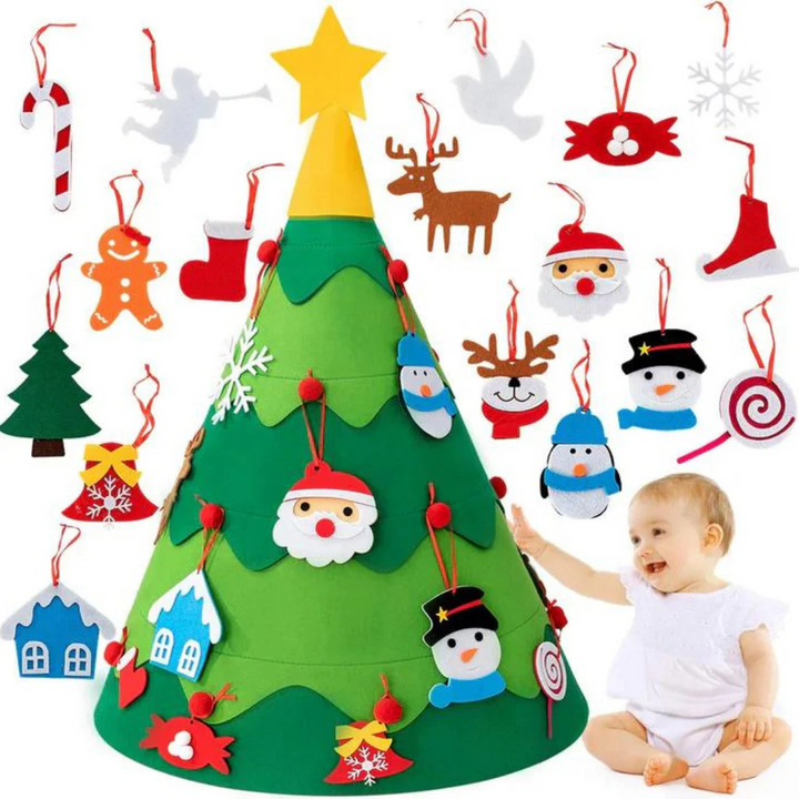3D Filz Weihnachtsbaum | Montessori DIY Weihnachtsbaum Dekorieren mit Kindern