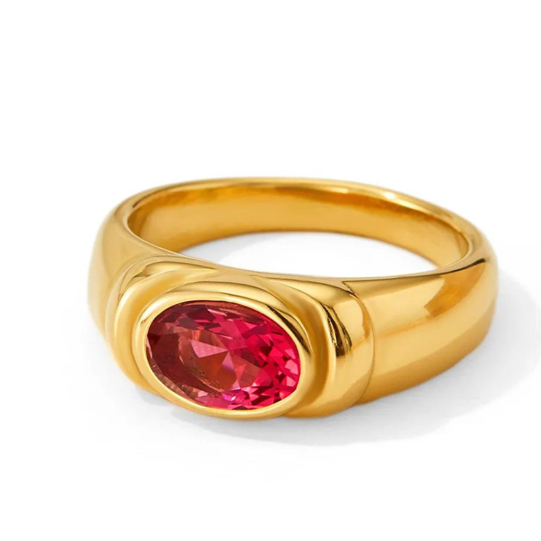 Klara Stein Ring | Eleganter Vintage Wasserdichter Verstellbarer Ring
