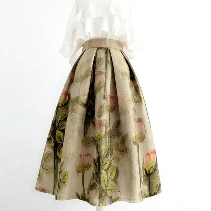Margarete Trachtenrock Oktoberfest | Eleganter Damen Rock mit Rosenmuster
