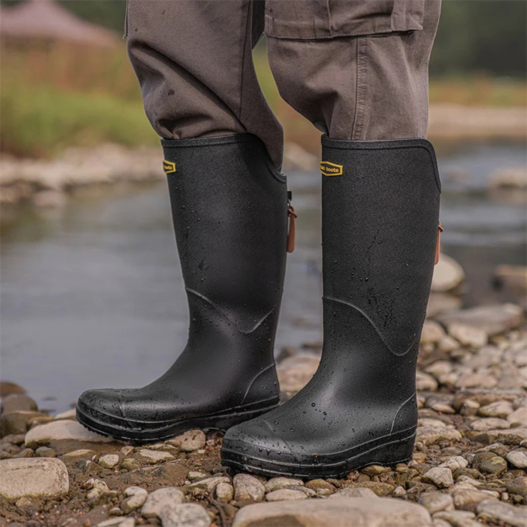Regenstiefel für den Herbst - Wasserdichte PVC Gummistiefel mit rutschfester Sohle für Damen