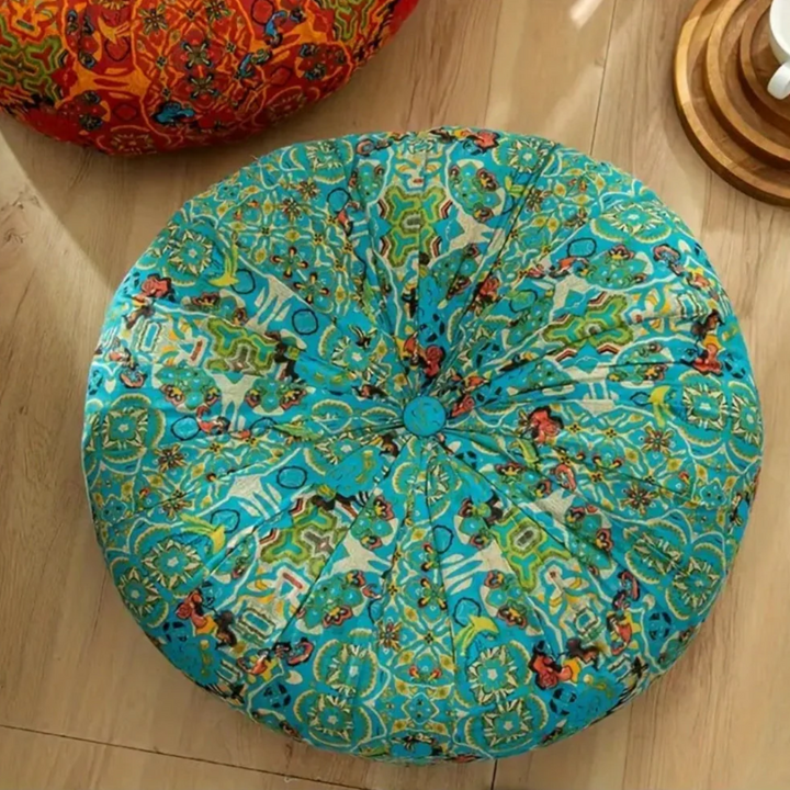 Marokkanisches Plüsch-Meditationskissen | Premium Bodenkissen mit Boho-Design für Entspannung