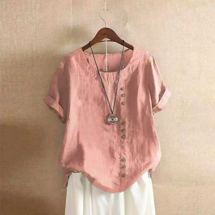 Monika Leinenbluse Oktoberfest | Luftige Damen Bluse mit Knopfleiste