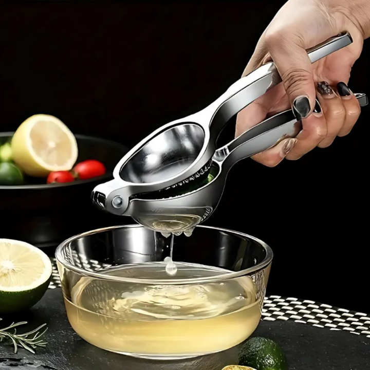 Edelstahl-Zitronenpresse | Ergonomische Saftpresse für Zitrusfrüchte mit Anti-Tropf-System