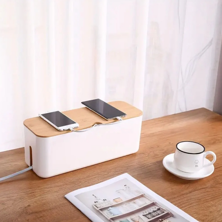 Bambus Kabelorganizer Box | Elegante Kabel-Management-Lösung