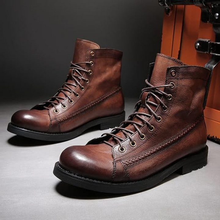 Franz Trachtenstiefel | Robuste Oktoberfest Schnürstiefel aus Leder für Herren