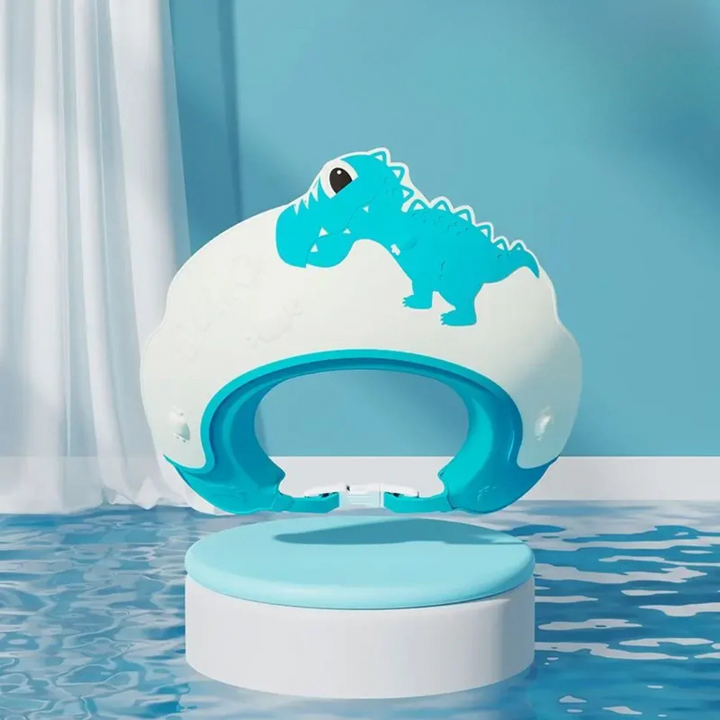 SplashSafe Dino | Wasser und Shampoo-sichere Badekappe