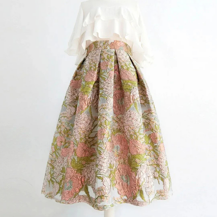 Rosalie Brockatrock Oktoberfest | Eleganter Damen Rock mit floralen Ornamenten