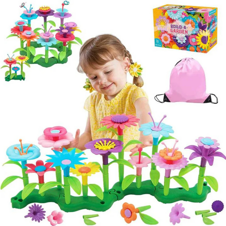 Blumengarten | Montessori Bauset mit Blumen