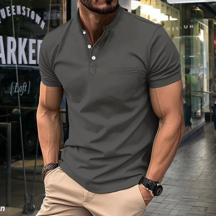 Alexander Poloshirt | Elegantes Herren Kurzarmshirt mit Stehkragen Modern Slim Fit