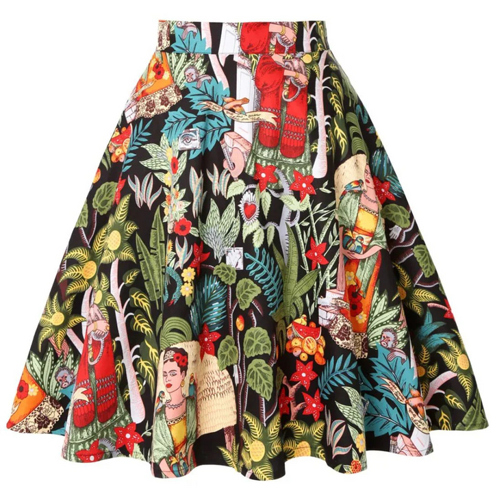 Andrea Tellerrock Oktoberfest | Bunter Damen Rock mit tropischem Print