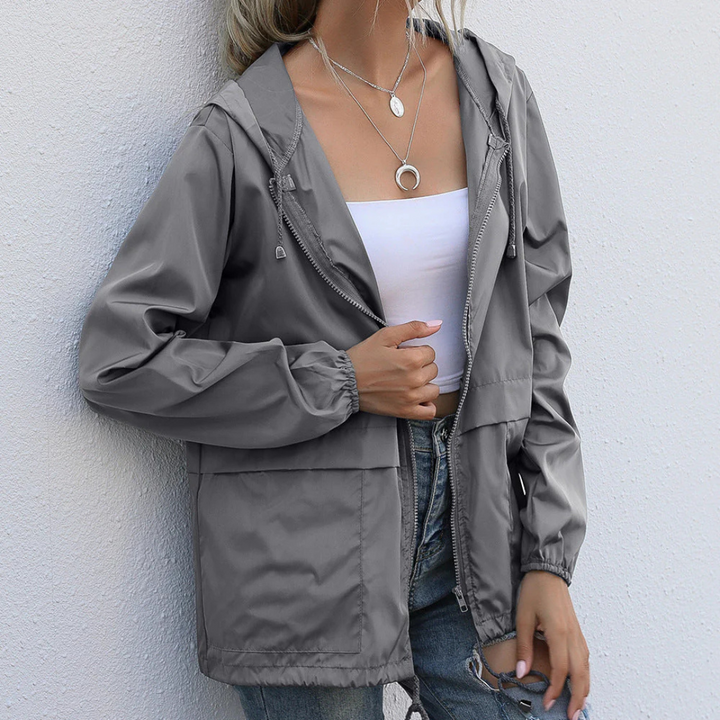 Regenjacke für den Herbst - Wasserdichte Windbreaker mit Kapuze für Damen