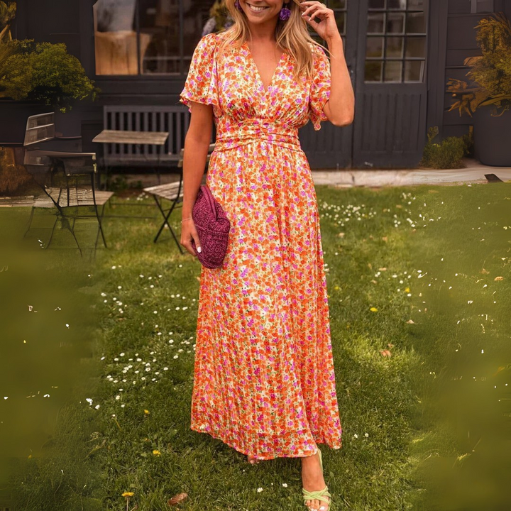 Sommerkleid für Damen - Elegantes Maxikleid mit Blumenmuster