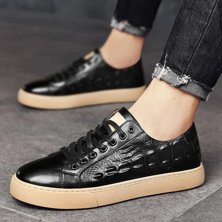 Tobias Schuhe | Elegante Herrenschnürschuhe im Krokodilleder-Look