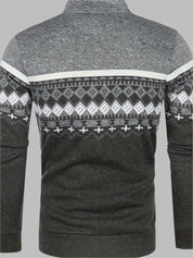 Edvard Nordic Weste | Norwegischer Strickpullover mit Reißverschluss für Herren