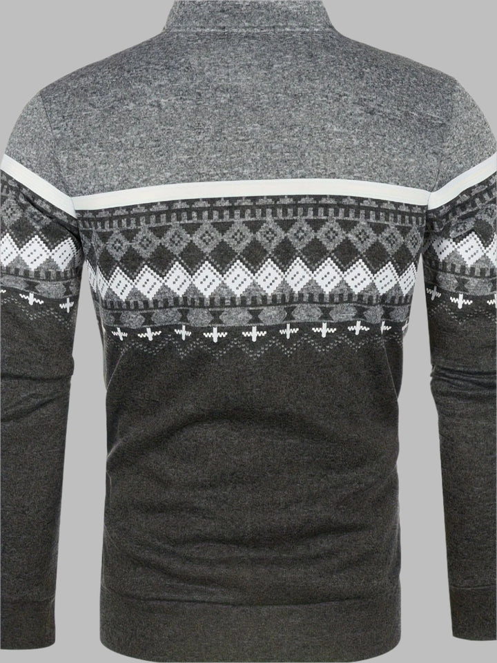 Edvard Nordic Weste | Norwegischer Strickpullover mit Reißverschluss für Herren