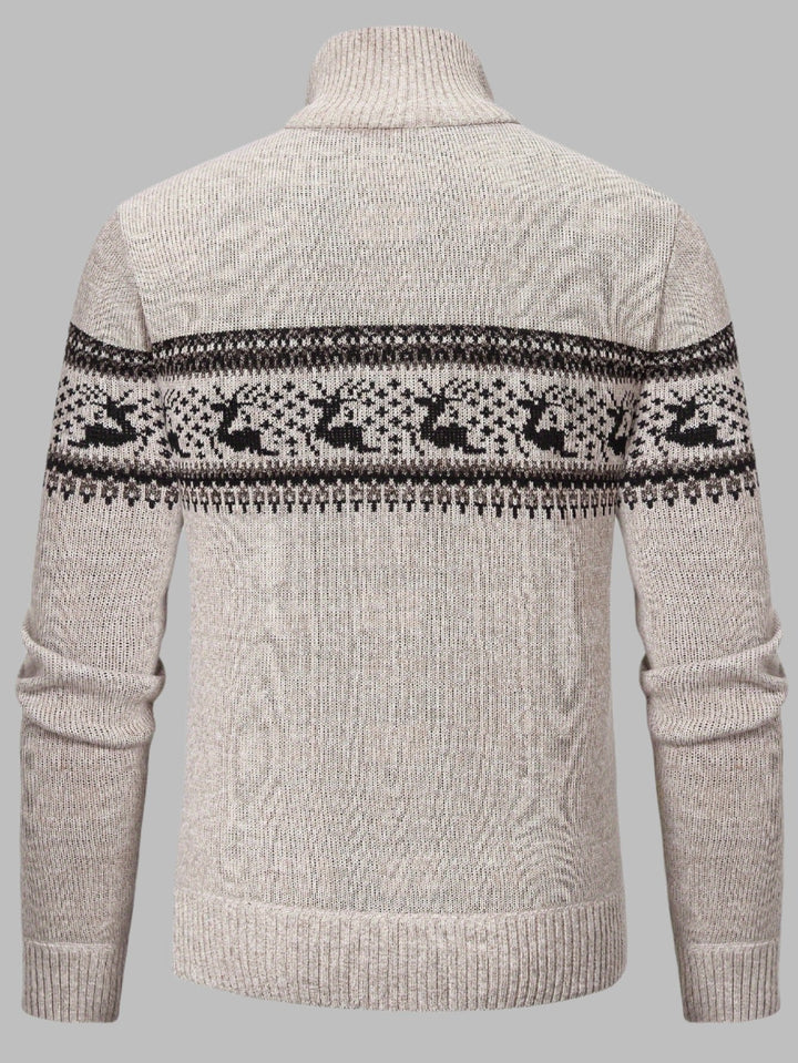Luc Half-Zip Schifferpullover | Norwegischer Strickpullover mit Reißverschluss für Herren
