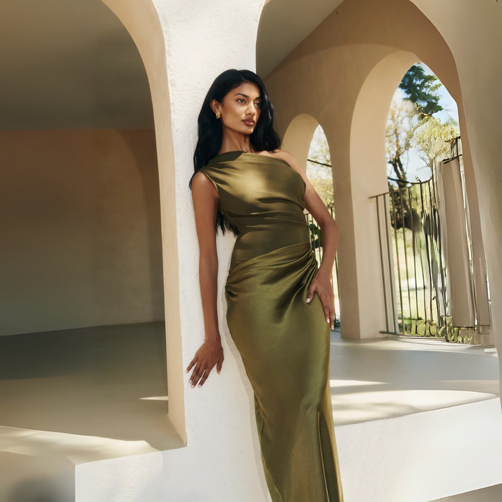 Helga One-Shoulder Kleid | Elegantes Sommerabendkleid für Frauen