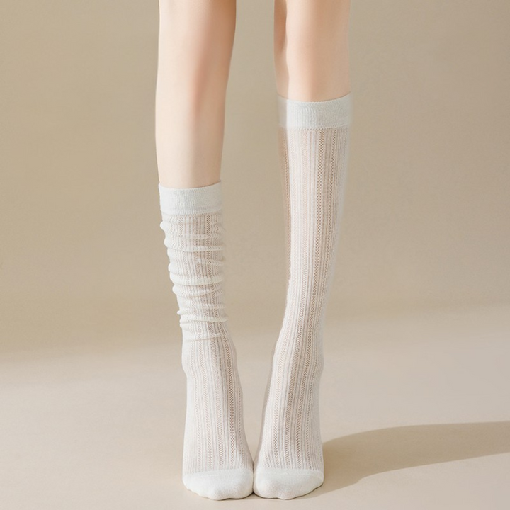 Damen Oktoberfest Socken | Feminine Trachten-Strümpfe mit Lochmuster aus mercerisierter Baumwolle