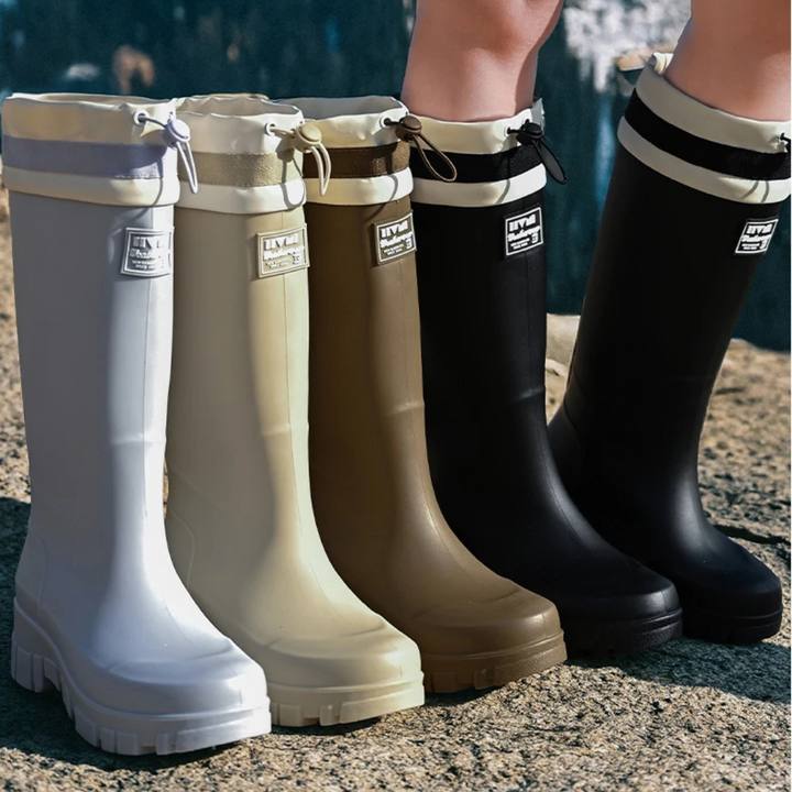 Regenstiefel für den Herbst - Retro Wasserdichte Gummistiefel mit rutschfester Sohle für Damen