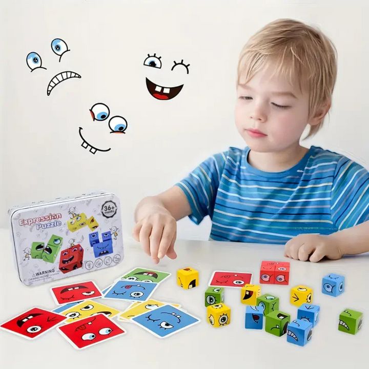 Gesichtsausdruck-Würfelspiel