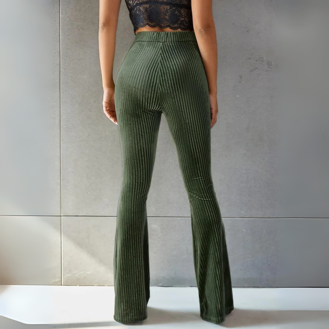 Cordhose für den Herbst - Stilvolle 3/4-Hose mit hoher Taille für Damen