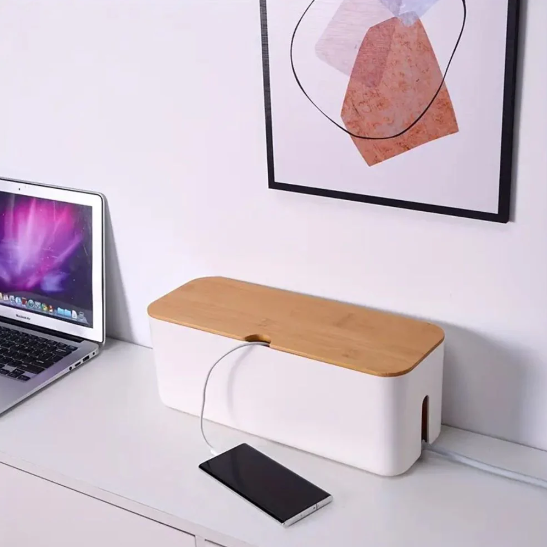 Bambus Kabelorganizer Box | Elegante Kabel-Management-Lösung
