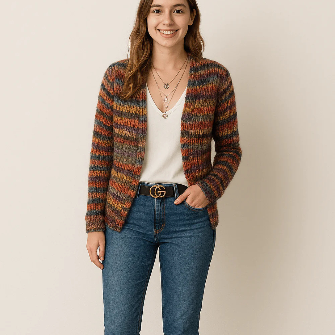 Strickjacke für den Herbst - Elegante farbige Strickjacke für Damen