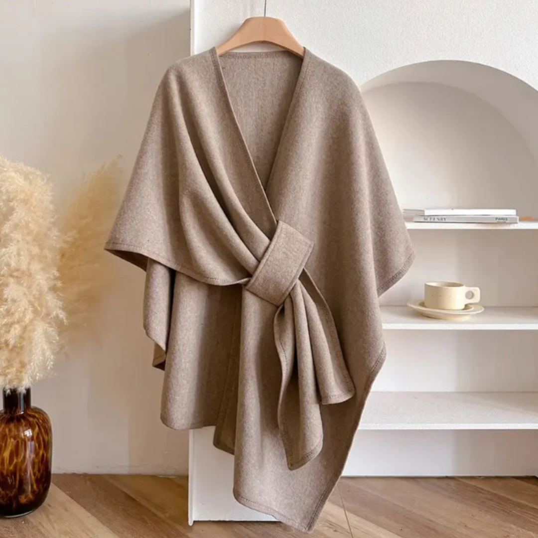 Luxuriöser Poncho Damen | Winddichter eleganter Shawl-Mantel für Herbst