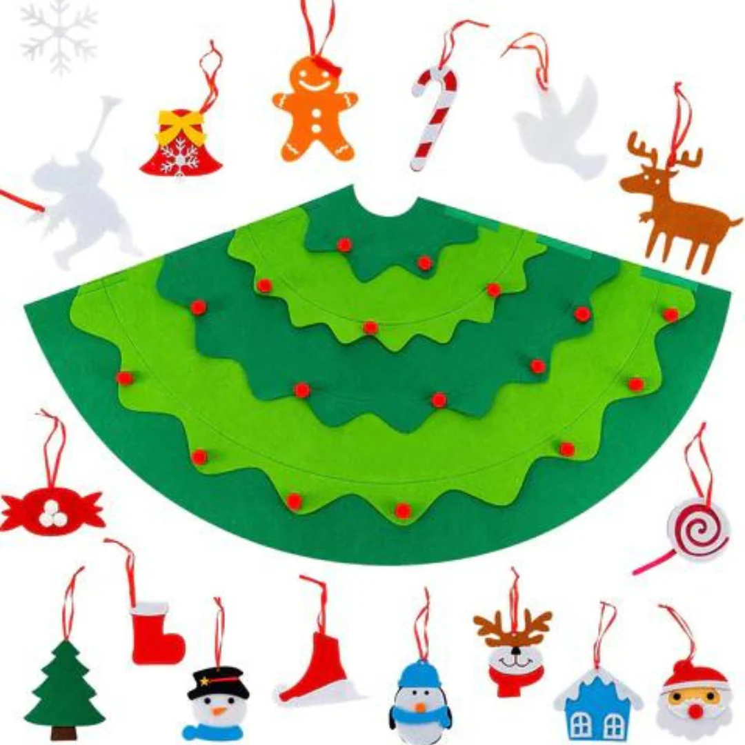 3D Filz Weihnachtsbaum | Montessori DIY Weihnachtsbaum Dekorieren mit Kindern