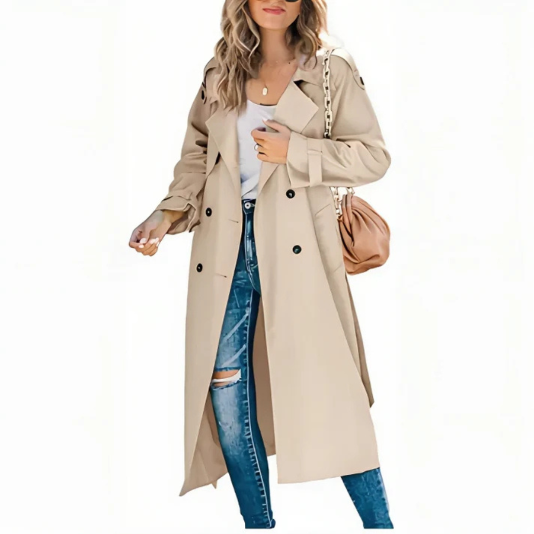 Mantel für den Herbst - Elegante Lange Trencoat für Damen