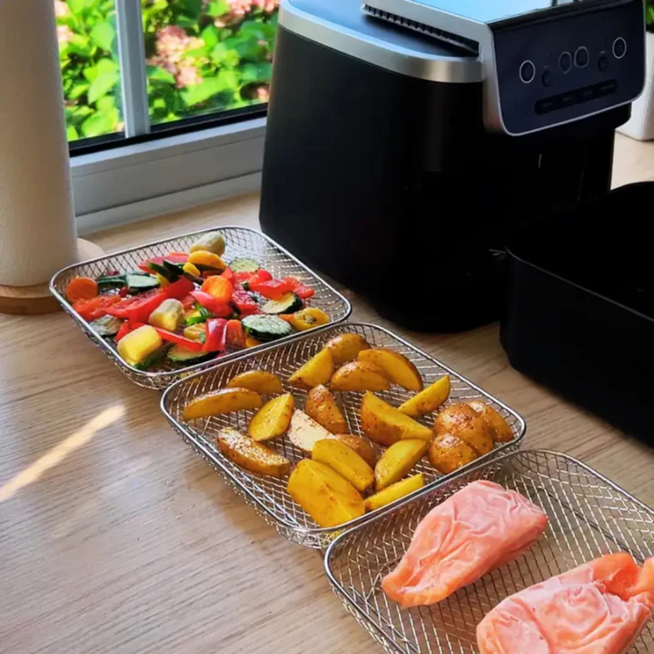 Stapelkörbe für Heißluftfritteuse | Mehr Kapazität & perfekte Kochergebnisse