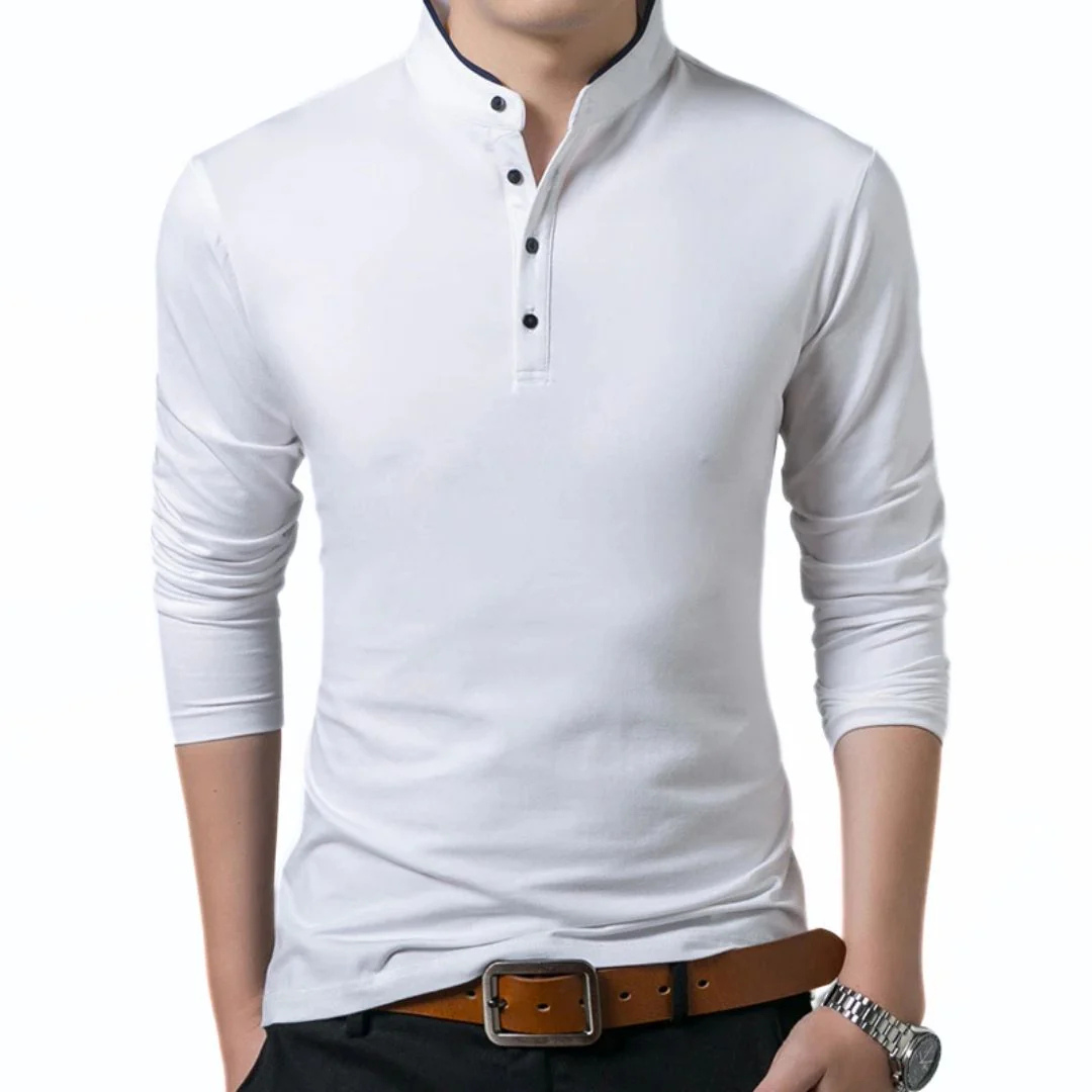 Christian Poloshirt Oktoberfest | Elegantes Herren Langarmshirt mit Stehkragen