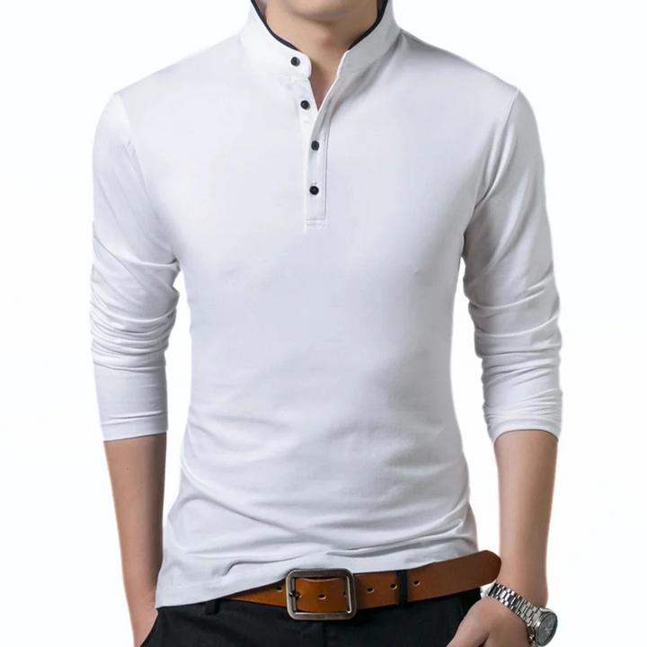 Christian Poloshirt Oktoberfest | Elegantes Herren Langarmshirt mit Stehkragen
