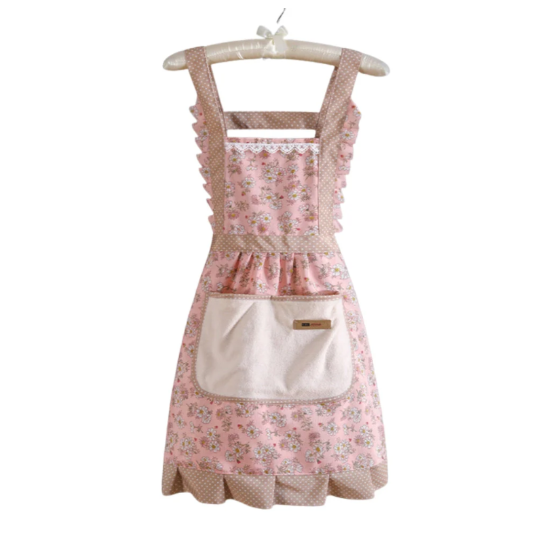 Sweet Flora Küchenschürze | Wasserdichte Kochschürze mit Blumenmuster