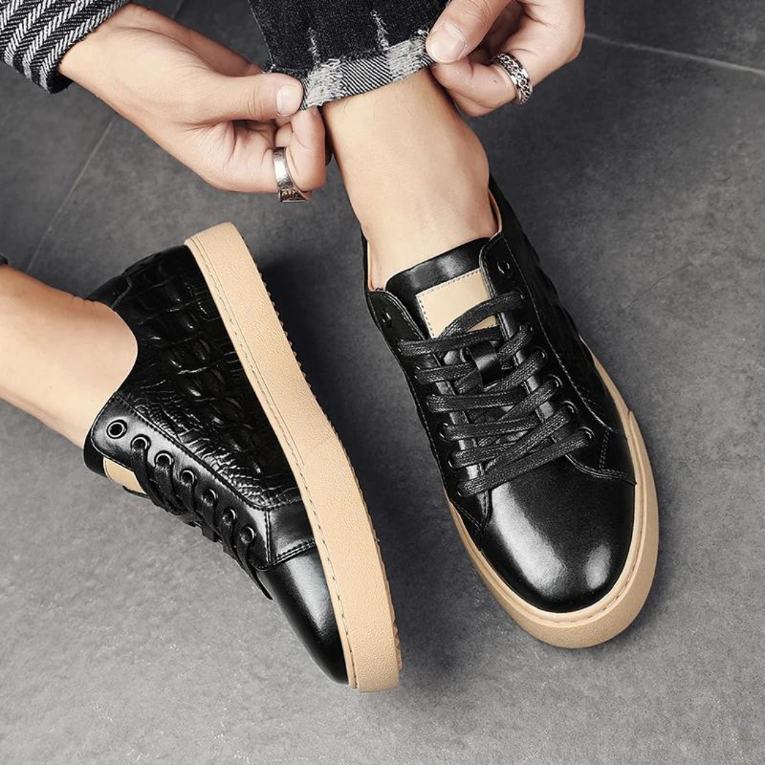 Tobias Schuhe | Elegante Herrenschnürschuhe im Krokodilleder-Look