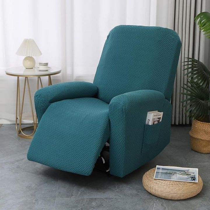 Fitted Relaxsessel Husse | Elastischer Sesselbezug mit Seitentasche