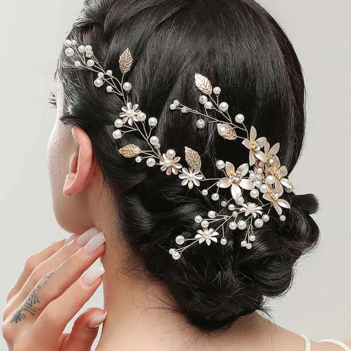 Antonia Haarschmuck Oktoberfest | Eleganter Damen Haardraht mit Perlen und Kristallen